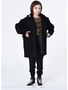 Otroški plašč Karl Lagerfeld črna barva
