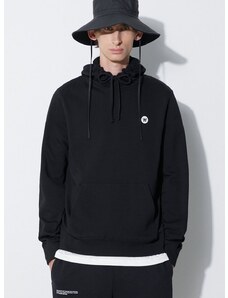 Bombažen pulover Wood Wood Ash hoodie moška, črna barva, s kapuco, 10005616.2424