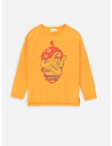 Otroška dolga majica Coccodrillo oranžna barva