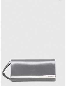 Večerna torbica Calvin Klein srebrna barva