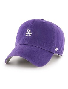 Bombažna bejzbolska kapa 47 brand MLB Los Angeles Dodgers vijolična barva