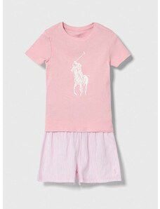 Otroška pižama Polo Ralph Lauren roza barva