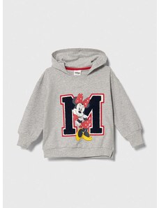 Otroški pulover zippy x Disney siva barva, s kapuco