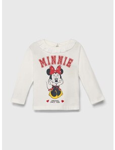 Otroška bombažna majica z dolgimi rokavi zippy x Disney bela barva