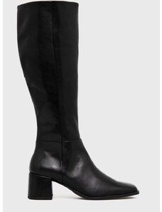 Usnjeni elegantni škornji Vagabond Shoemakers Stina ženski, črna barva,