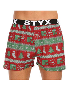 Moške boksarice Styx art športna guma, pletene božične (B1658) XXL
