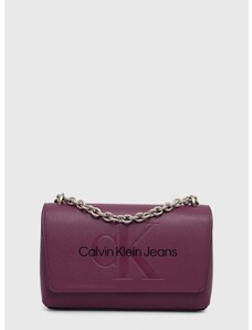 Torbica Calvin Klein Jeans vijolična barva