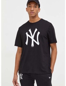 Bombažna kratka majica New Era črna barva, NEW YORK YANKEES