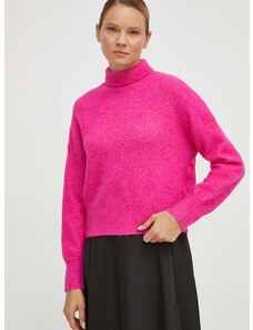 Volnen pulover Samsoe Samsoe ženski, roza barva
