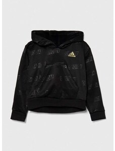 Otroški pulover adidas JG BLUV Q4 HD črna barva, s kapuco
