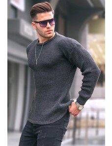 Madmext Anthracite Basic Knitwear Men's Sweater 5990