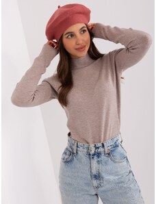Fashionhunters Brick red women's beret winter cap