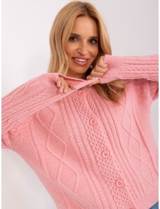 Fashionhunters Light pink women's knitted cardigan