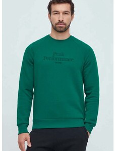 Pulover Peak Performance moška, zelena barva, s kapuco
