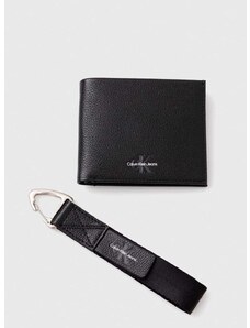 Usnjena denarnica Calvin Klein Jeans moški, črna barva