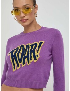 Volnen pulover MAX&Co. ženski, vijolična barva