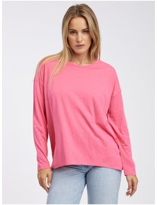 Noisy May Dark pink Womens Basic Oversize Long Sleeve T-Shirt Noisy Ma - Women
