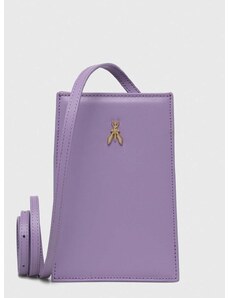 Usnjena torbica Patrizia Pepe vijolična barva
