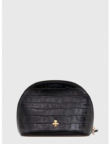 Usnjena kozmetična torbica Lilou črna barva