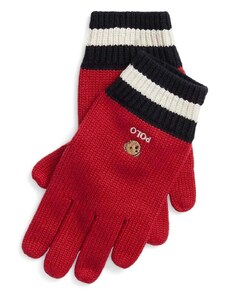 Otroške rokavice Polo Ralph Lauren rdeča barva