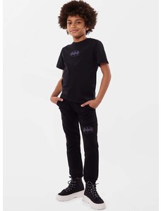 Otroška bombažna kratka majica Dkny črna barva