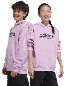 Otroški pulover adidas vijolična barva, s kapuco
