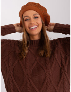 Fashionhunters Light brown knitted beret
