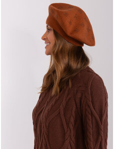 Fashionhunters Light brown women's knitted beret