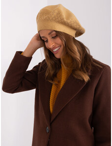 Fashionhunters Women's camel beret with appliqué