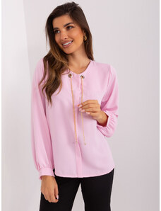 Fashionhunters Light pink elegant formal blouse