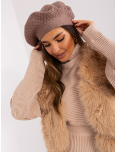 Fashionhunters Brown knitted beret