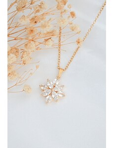 Fashatude "Spring" | 24K CZ Flower Pendant Necklace