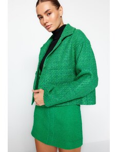 Trendyol zeleni plašč jakne Tweed