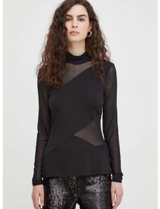 Majica z dolgimi rokavi Bruuns Bazaar ženska, črna barva