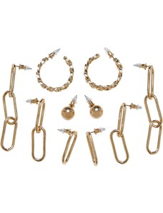 Urban Classics Accessoires Assorted Chain Earrings 5-Pack - Gold Color