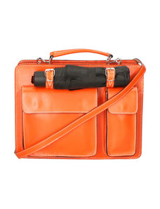 Moška večja stilska svetlo oranžna usnjena torba Bryan VERA PELLE