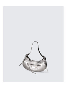 Majhna stilska srebrna usnjena torbica za čez ramo Liz VERA PELLE