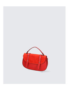 Manjša luksuzna živo rdeča usnjena torbica za v roko Mina VERA PELLE
