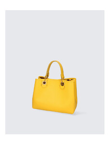 Manjša stilska živo rumena usnjena torbica za v roko Lenora Little VERA PELLE