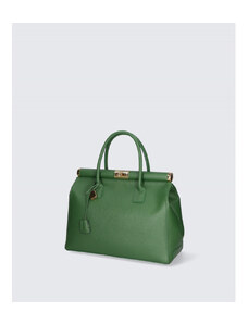Stilska luksuzna živo zelena usnjena torbica za v roko Aliste VERA PELLE