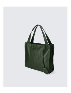 Večja sodobna temno zelena usnjena torbica za čez ramo Darci Little VERA PELLE