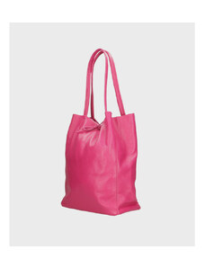 Velika dizajnerska rožnata usnjena shopper torbica za čez ramo Melani Two Summer VERA PELLE