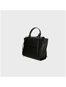 Manjša dizajnerska črna usnjena torbica za v roko Chantal VERA PELLE