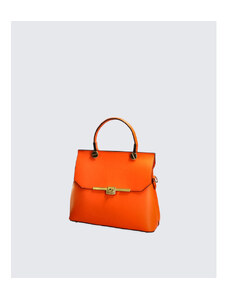 Manjša dizajnerska svetlo oranžna usnjena torbica za v roko Adeline Two VERA PELLE