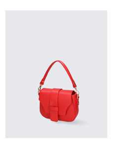 Majhna stilska živo rdeča usnjena crossbody torbica Leila VERA PELLE