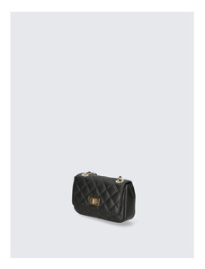 Majhna luksuzna črna usnjena torbica brez ročaja Benetia Little VERA PELLE