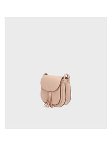 Večja luksuzna rožnata usnjena crossbody torbica Bella VERA PELLE