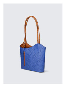 Stilska dizajnerska živo modra usnjena torbica za čez ramo Royal VERA PELLE