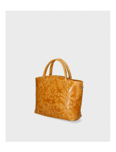 Večja stilska rjava camel usnjena torbica za v roko Josette VERA PELLE