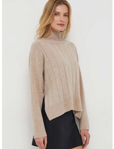 Volnen pulover Sisley ženski, bež barva